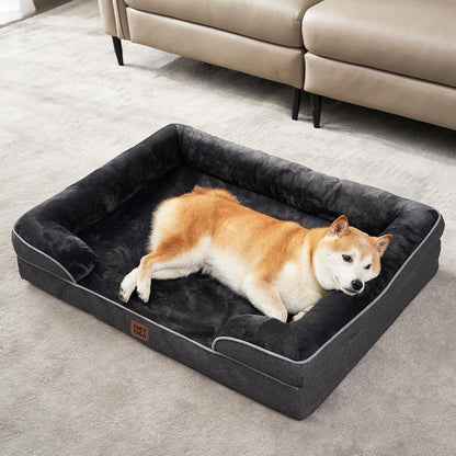 Orthopädisches Hundebett XXL mit Memory Foam, Dunkelgrau