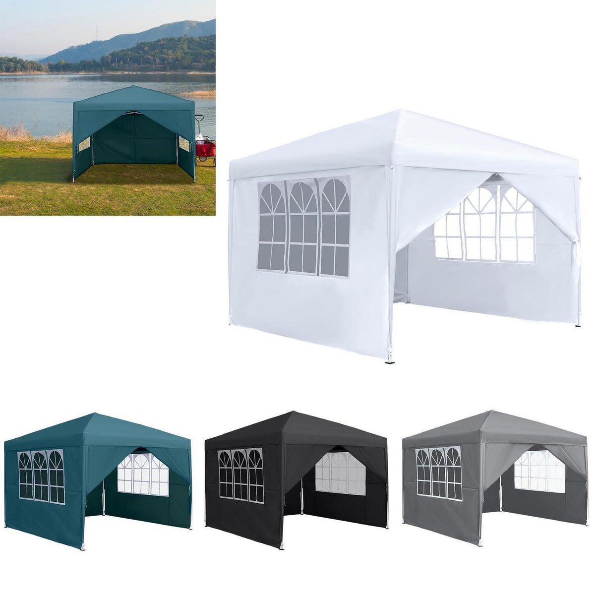 3x3 Faltpavillon Wasserdicht – Partyzelt für Garten & Events