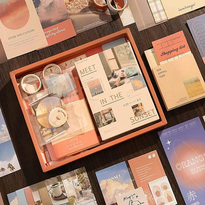 Vintage Scrapbook Set mit Notizbuch & Zubehör – DIY Geschenk