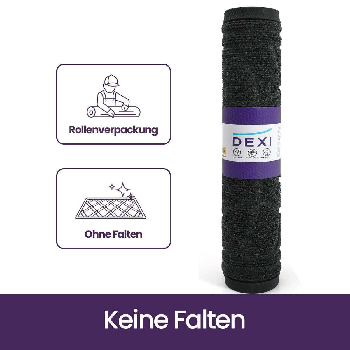 Fußmatte Outdoor 90x150 cm – Wetterfest & Rutschfest Schwarz