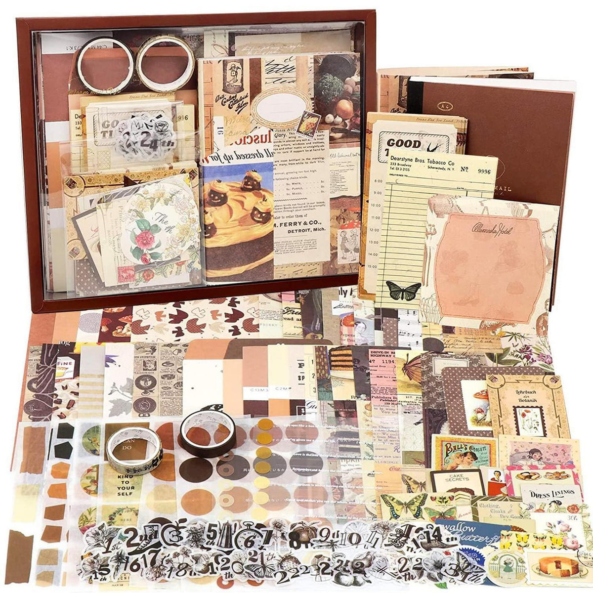 Vintage Scrapbook Set mit Notizbuch & Zubehör – DIY Geschenk
