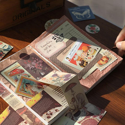 Vintage Scrapbook Set mit Notizbuch & Zubehör – DIY Geschenk