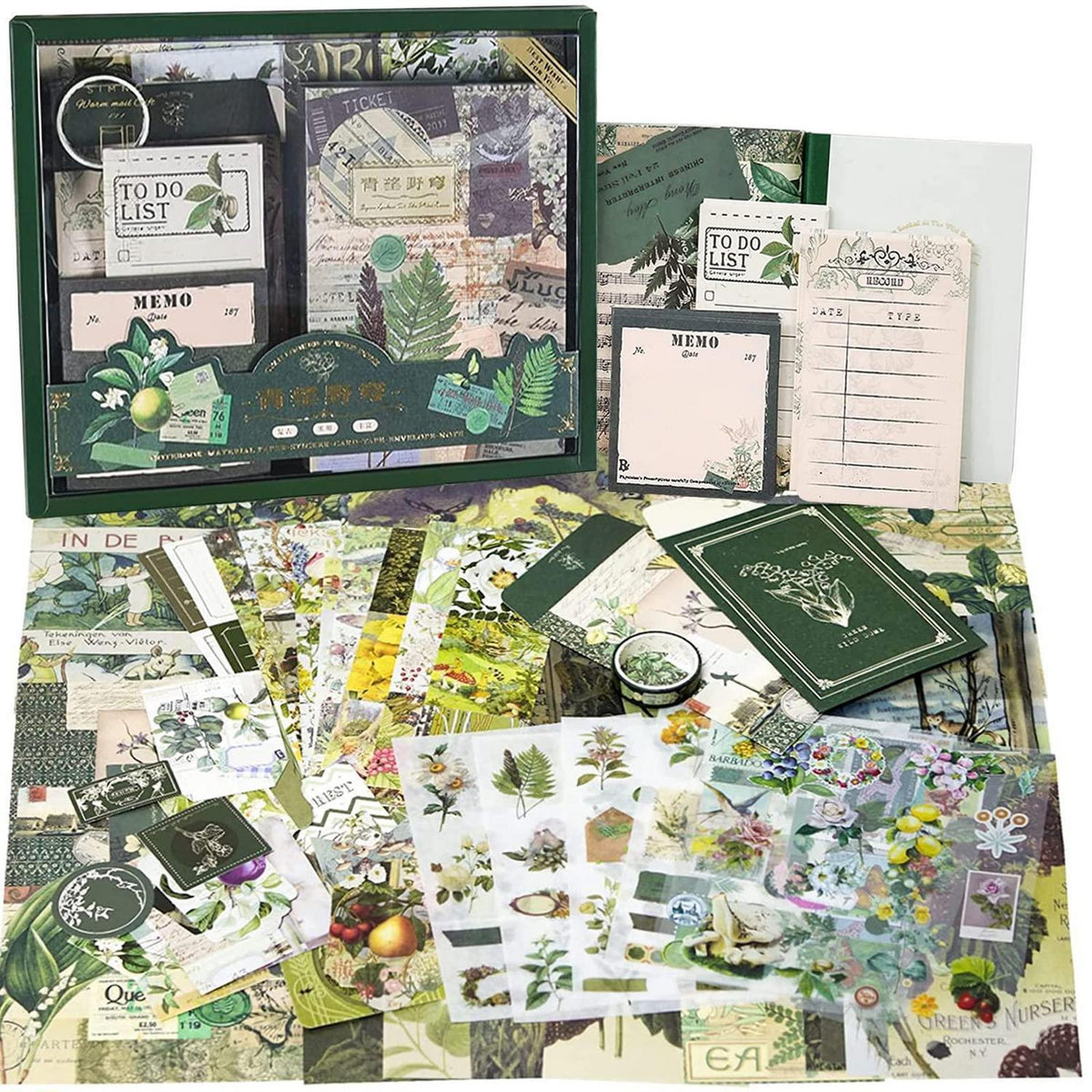 Vintage Scrapbook Set mit Notizbuch & Zubehör – DIY Geschenk