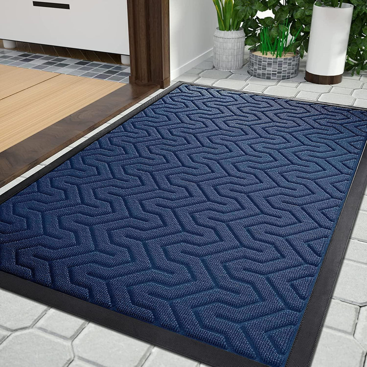 Fußmatte Blau 92x61 cm – Rutschfest & Vielseitig für Innen & Aussen