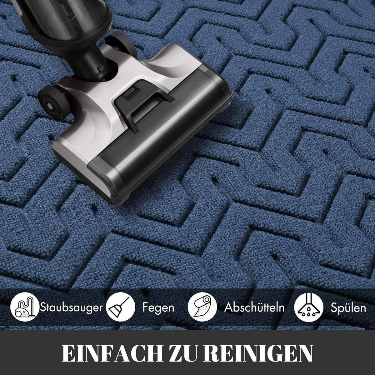 Fußmatte Blau 92x61 cm – Rutschfest & Vielseitig für Innen & Aussen