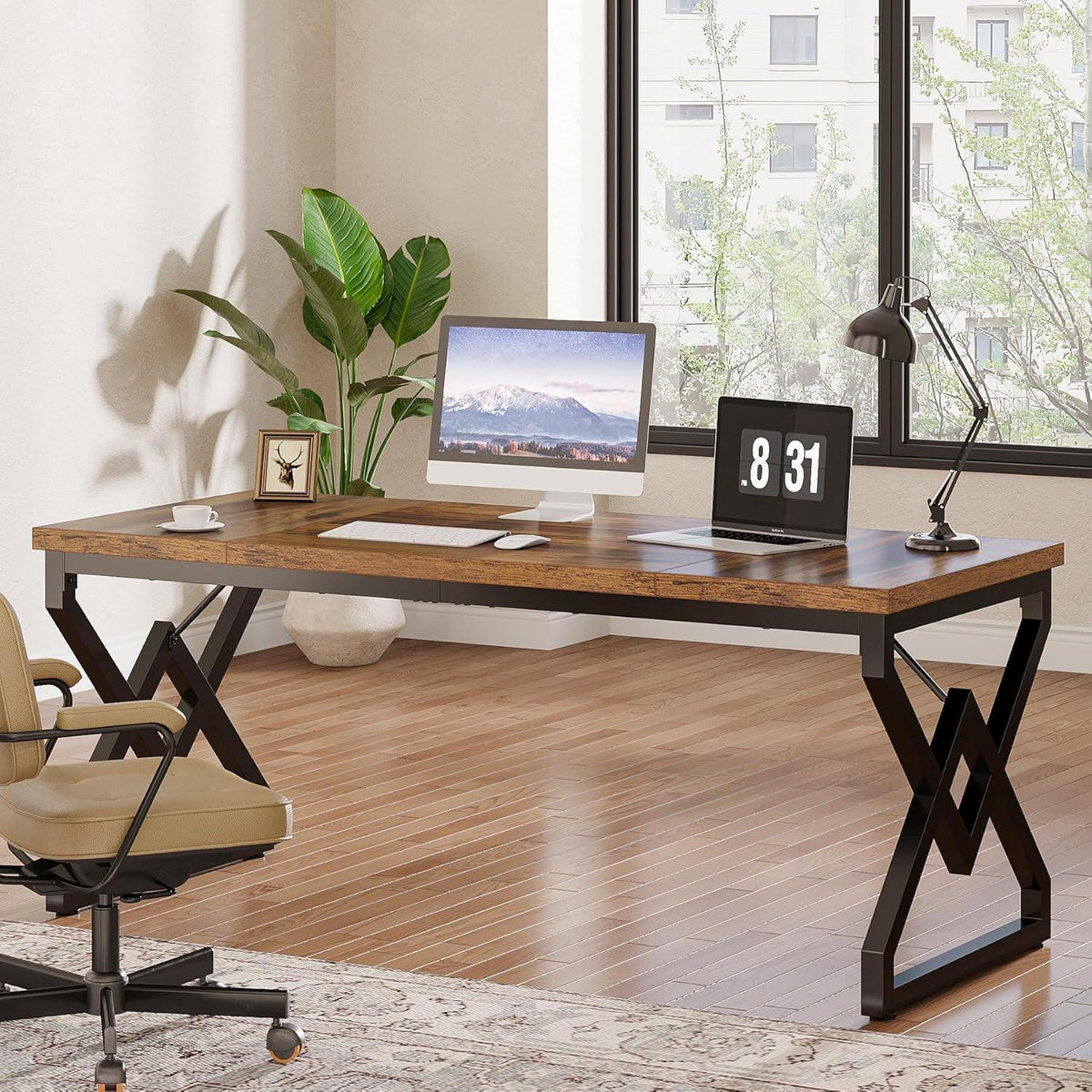 Großer Schreibtisch 160cm – Industrieller Bürotisch für Home Office