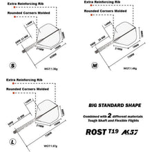 Dartschaft und Flight Set ROST T19, Standardform, 3er-Set
