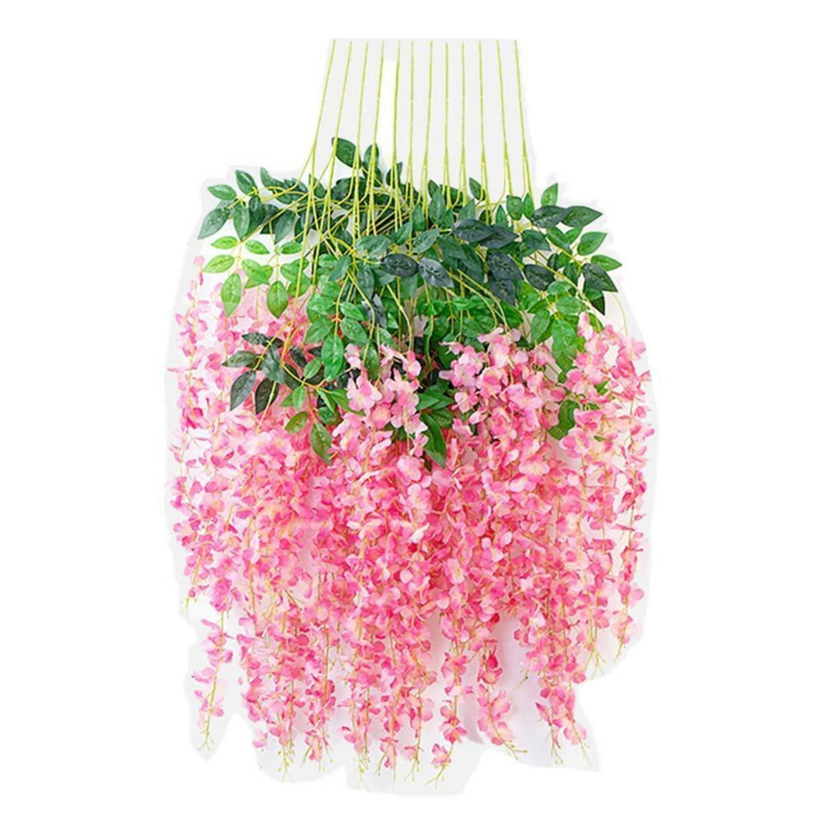 Künstliche Glyzinien-Ranken 12er-Set – Rosa, 3,6 Fuß lang