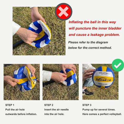 Wasserfester Volleyball Größe 5 mit Pumpe, Hellblau
