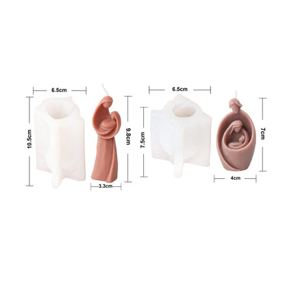 2x Silikonform Heilige Familie für Kerzen & Seife