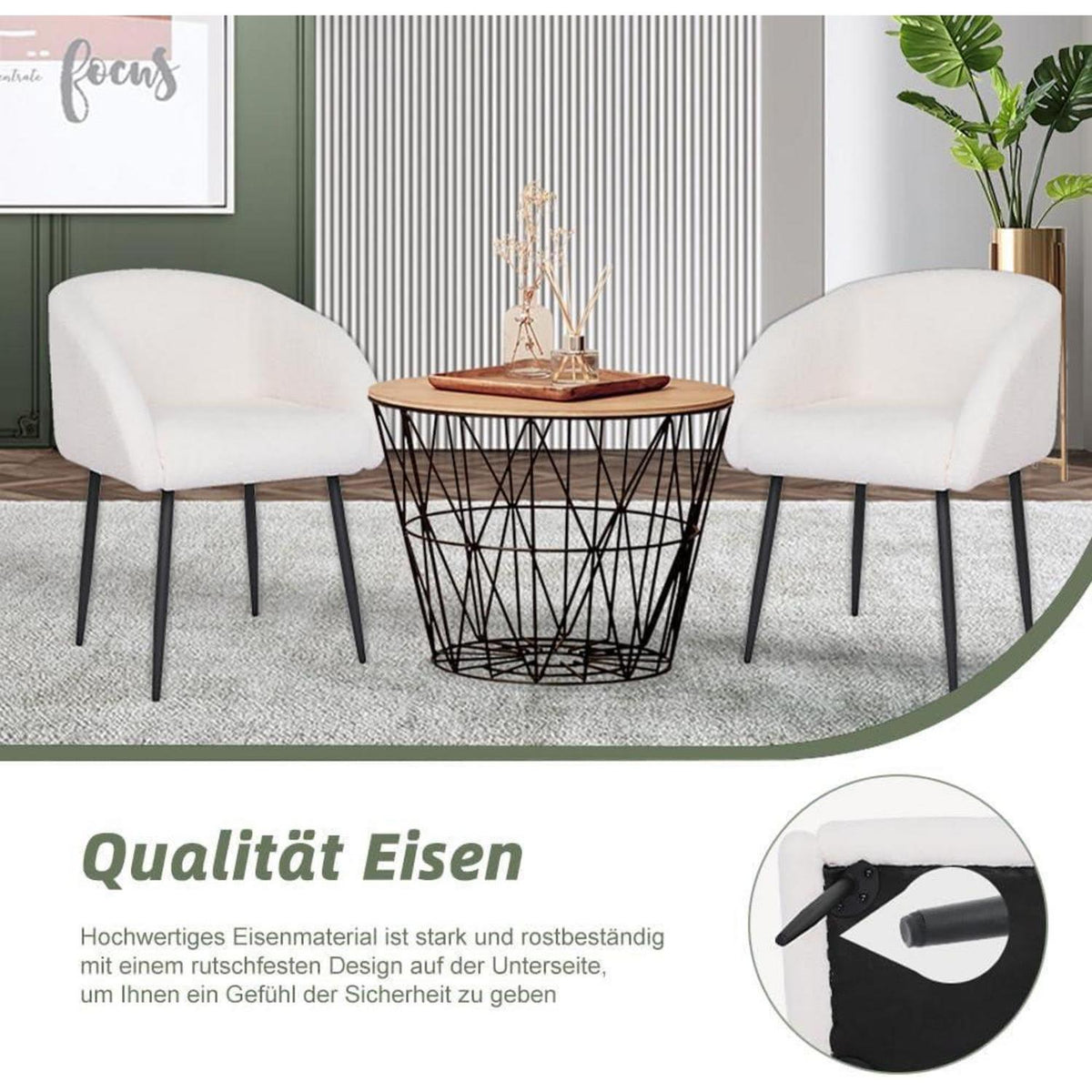 Mingone Loungesessel 2er Set – Modern & Bequem mit Lammwolle