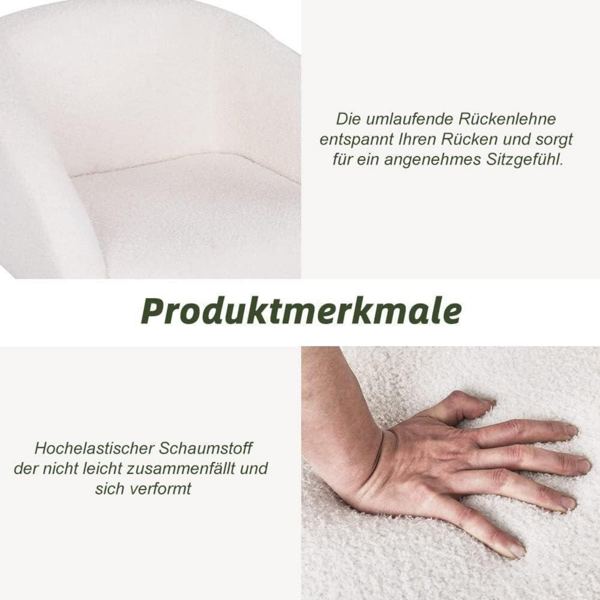 Mingone Loungesessel 2er Set – Modern & Bequem mit Lammwolle