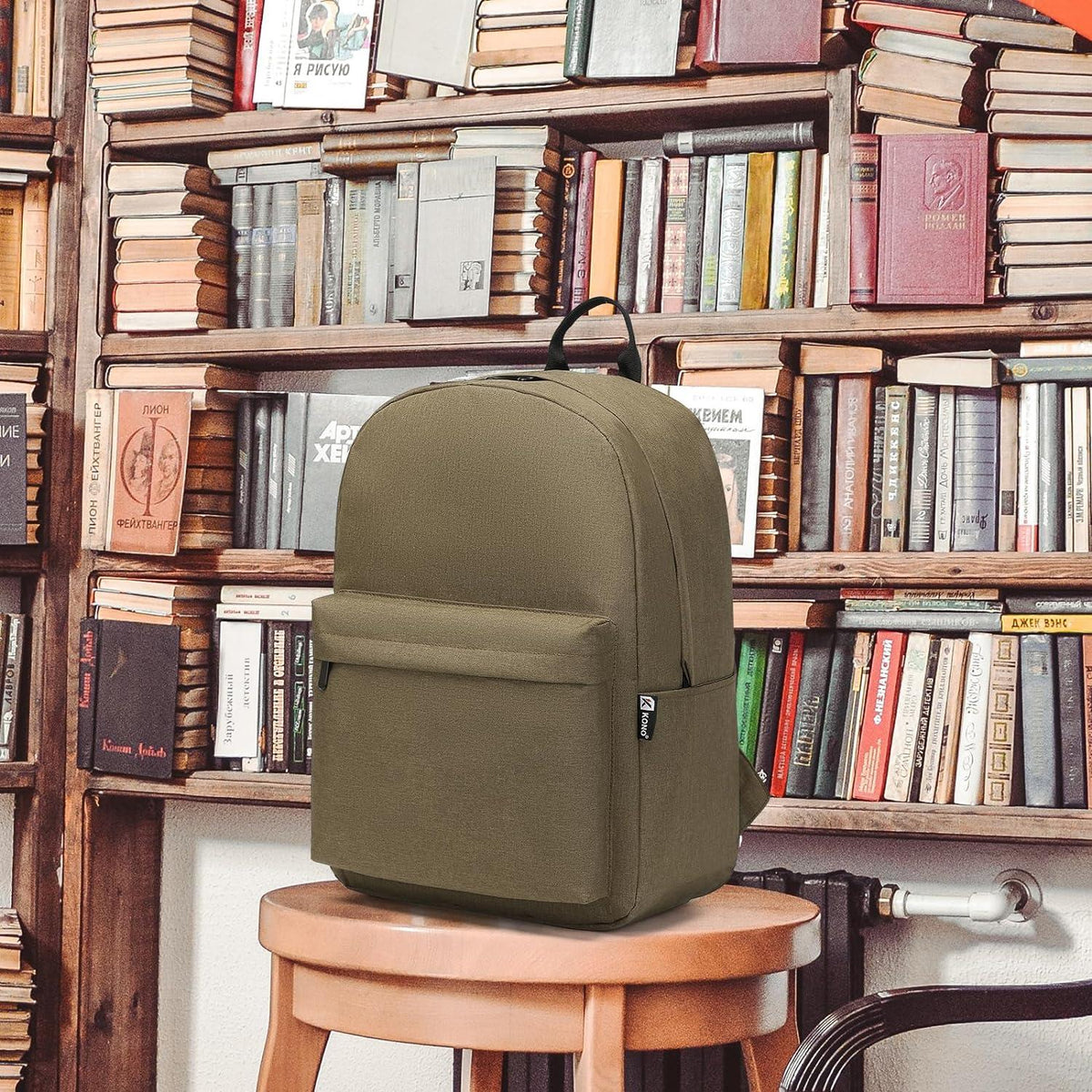 Schulrucksack College-Rucksack wasserabweisend leicht Braun