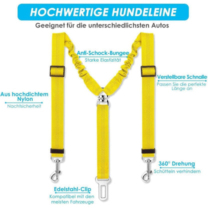 Hund Auto Anschnallgurt 2in1 verhedderungsfrei verstellbar Gelb