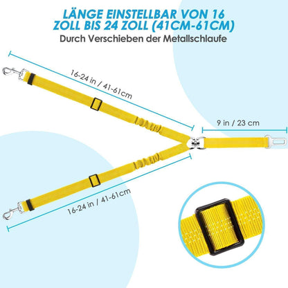 Hund Auto Anschnallgurt 2in1 verhedderungsfrei verstellbar Gelb