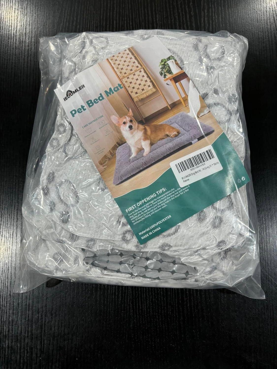 IEUUMLER Hundebett Waschbar Flauschig Weich Hundematte Katzenkissen Große Kleine Hunde Katzen Grau 60 * 45cm