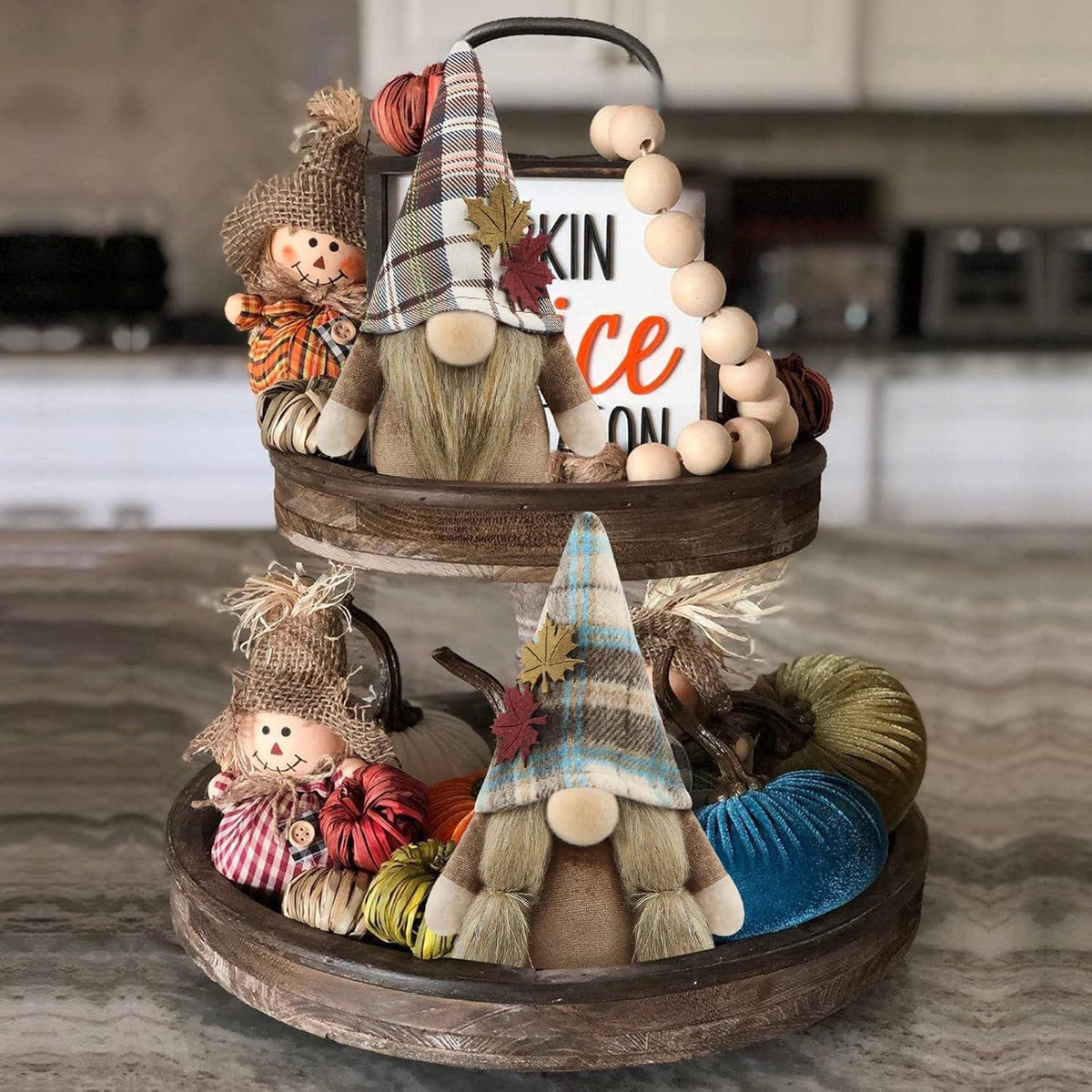 Herbst Wichtel Figuren 2er Set Deko Herbstdeko Autumn Home Dekoration