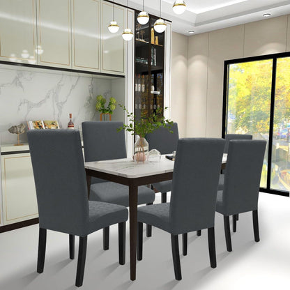 Stretch Stuhlhussen 4er Set Dunkel Grau – Esszimmer & Bankett