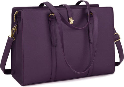 Damen Handtasche Schwarz Groß Wasserdicht Laptop Shopper PU Leder