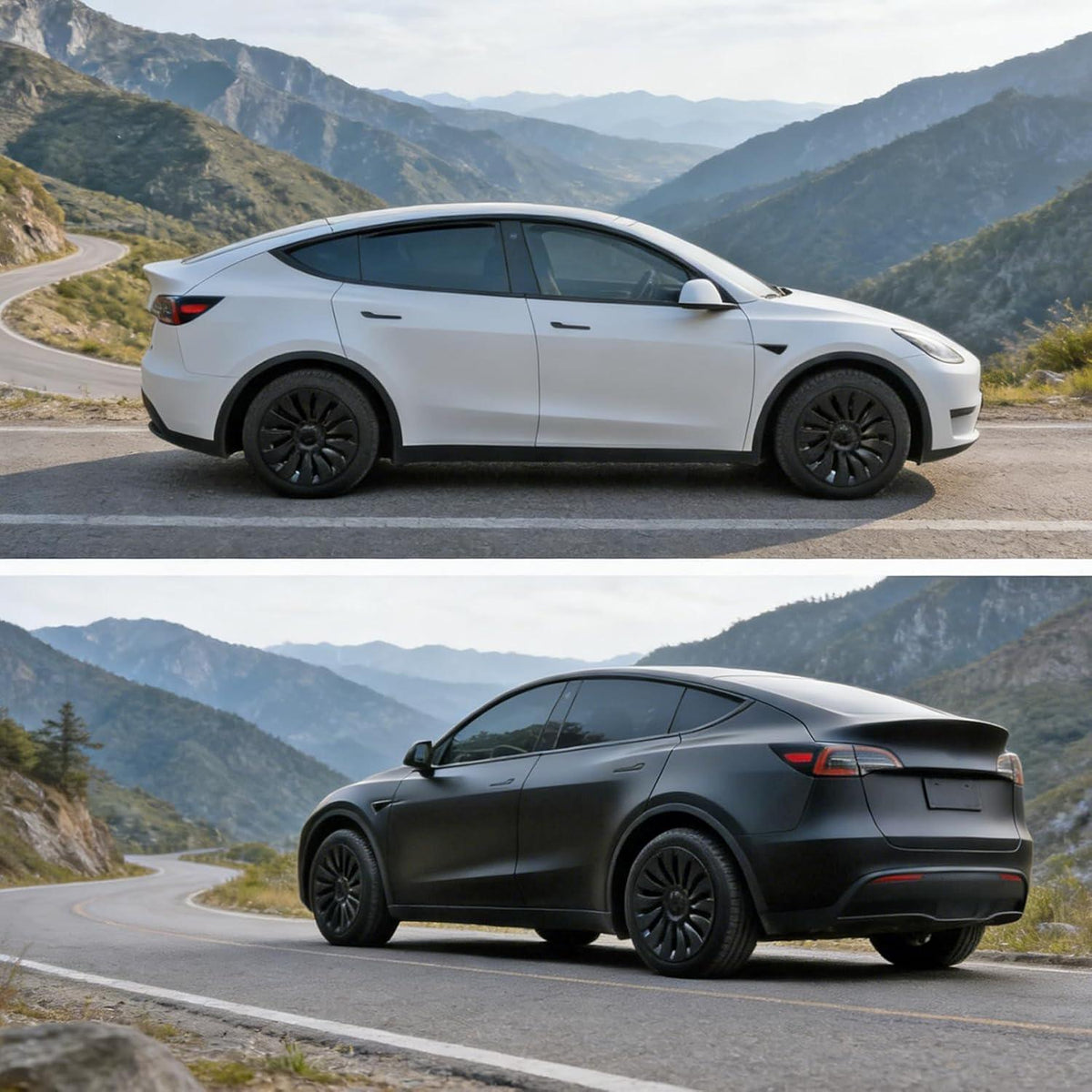 Radabdeckung Tesla Model Y 19 Zoll Matt Schwarz (4-TLG)