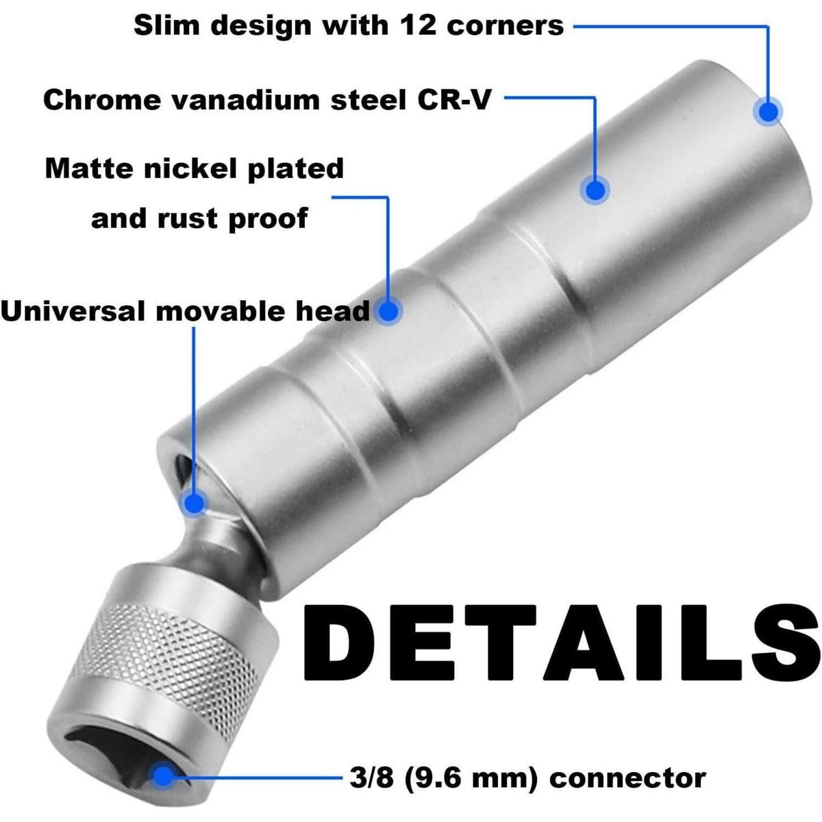 Zündkerzenschlüssel 14mm 16mm Magnet Universal Flexibel 2 Stück