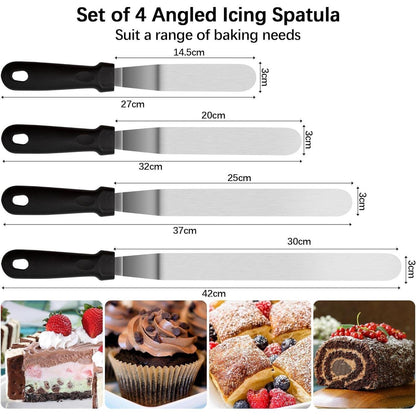 4er Set Winkelpaletten Edelstahl für Torten & Kuchen