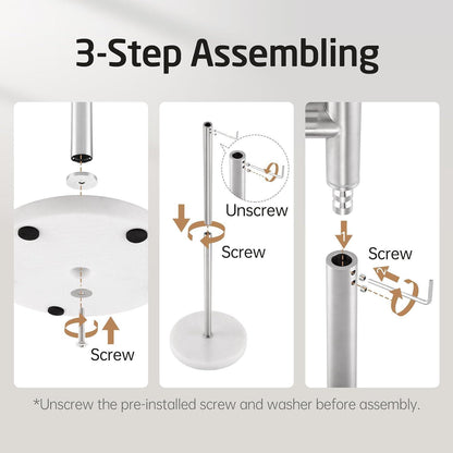 Stehender Handtuchhalter mit 2 schwenkbaren Armen und Marmorsockel