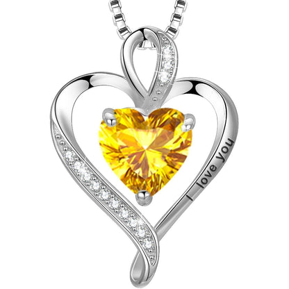 Silber Herz Kette Damen "I love you" Gravur & Unendlichkeitszeichen