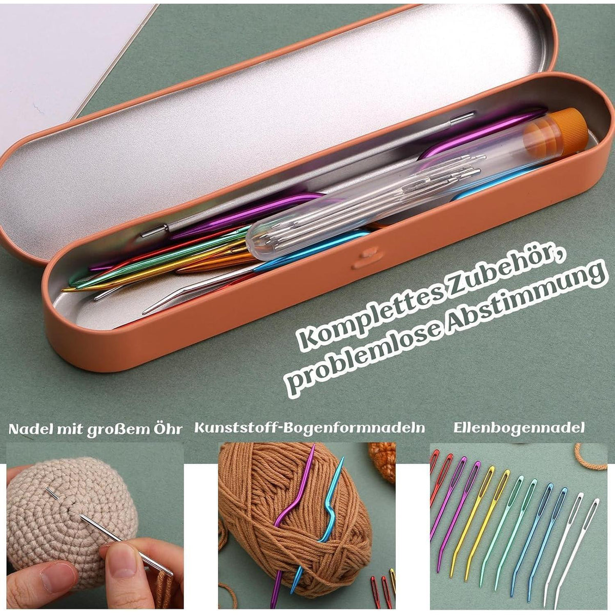 24er Nähnadel Set: Stopfnadeln, Gobelinnadeln & Stricknadeln