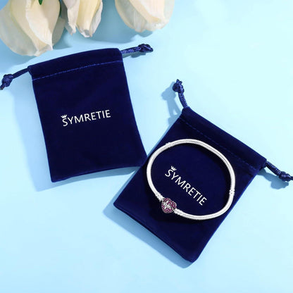 925 Sterling Silber Schlangen Gliederarmband mit Kugelverschluss, Damen Charm Armband
