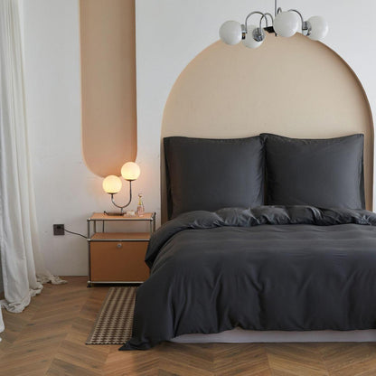 Bambus Bettwäsche-Set 220x240 cm Dunkelgrau, Seidig Weich & Kühl
