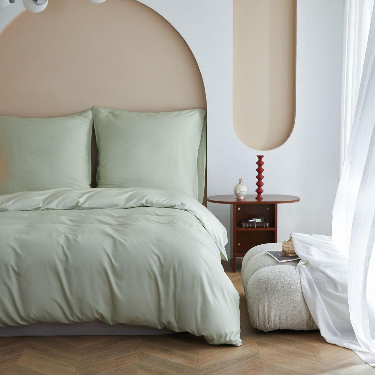 Bambus Bettwäsche Set 200x200 cm, Mintgrün – Seidig Weich & Kühl
