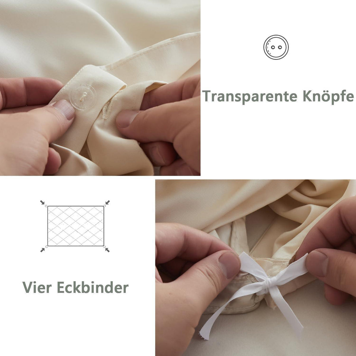 Bambus Bettwäsche Set 135x200 cm – Seidiger Schlafkomfort Beige