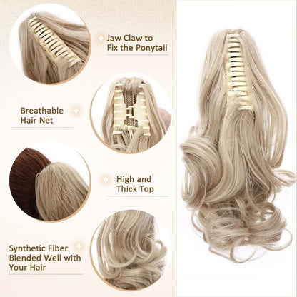 30cm Welliger Pferdeschwanz Haarteil Blond Haarverlängerung