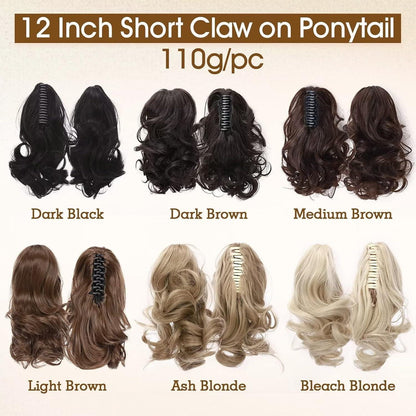 30cm Welliger Pferdeschwanz Haarteil Blond Haarverlängerung