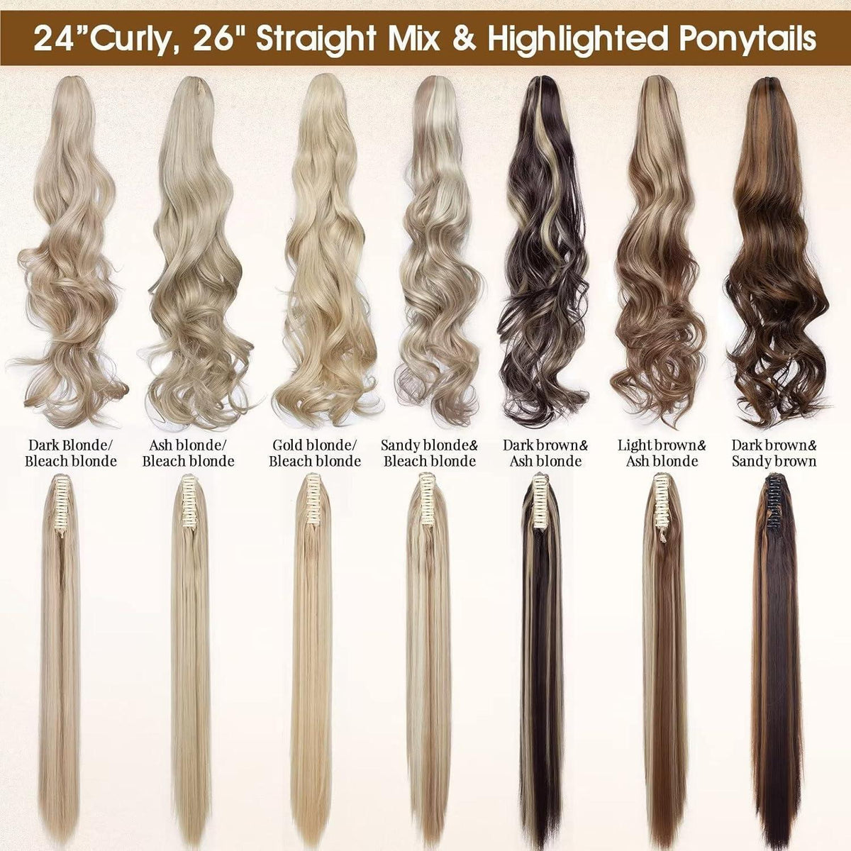30cm Welliger Pferdeschwanz Haarteil Blond Haarverlängerung