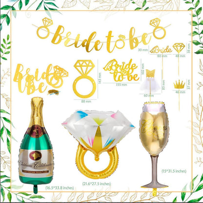 JGA Deko Set Grün – Girlande, Ballons & Accessoires für die Braut
