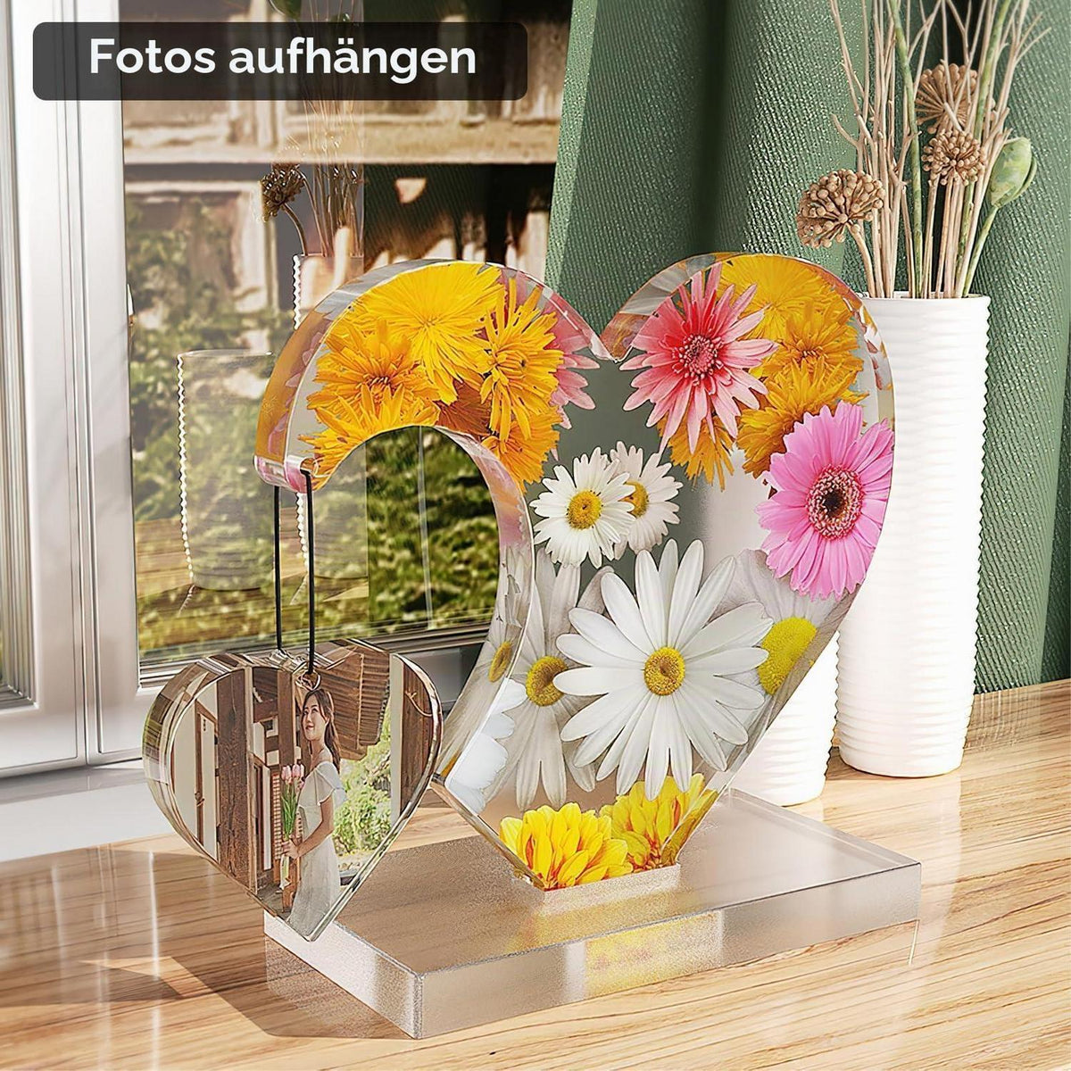 2x Herz Silikonform Groß für Epoxidharz & Resin