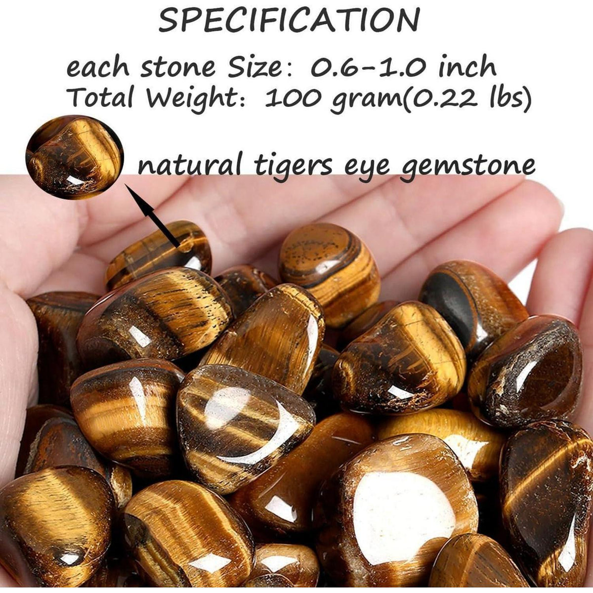 Tigerauge Kristalle 100g Trommelsteine für Heilung & Schmuck