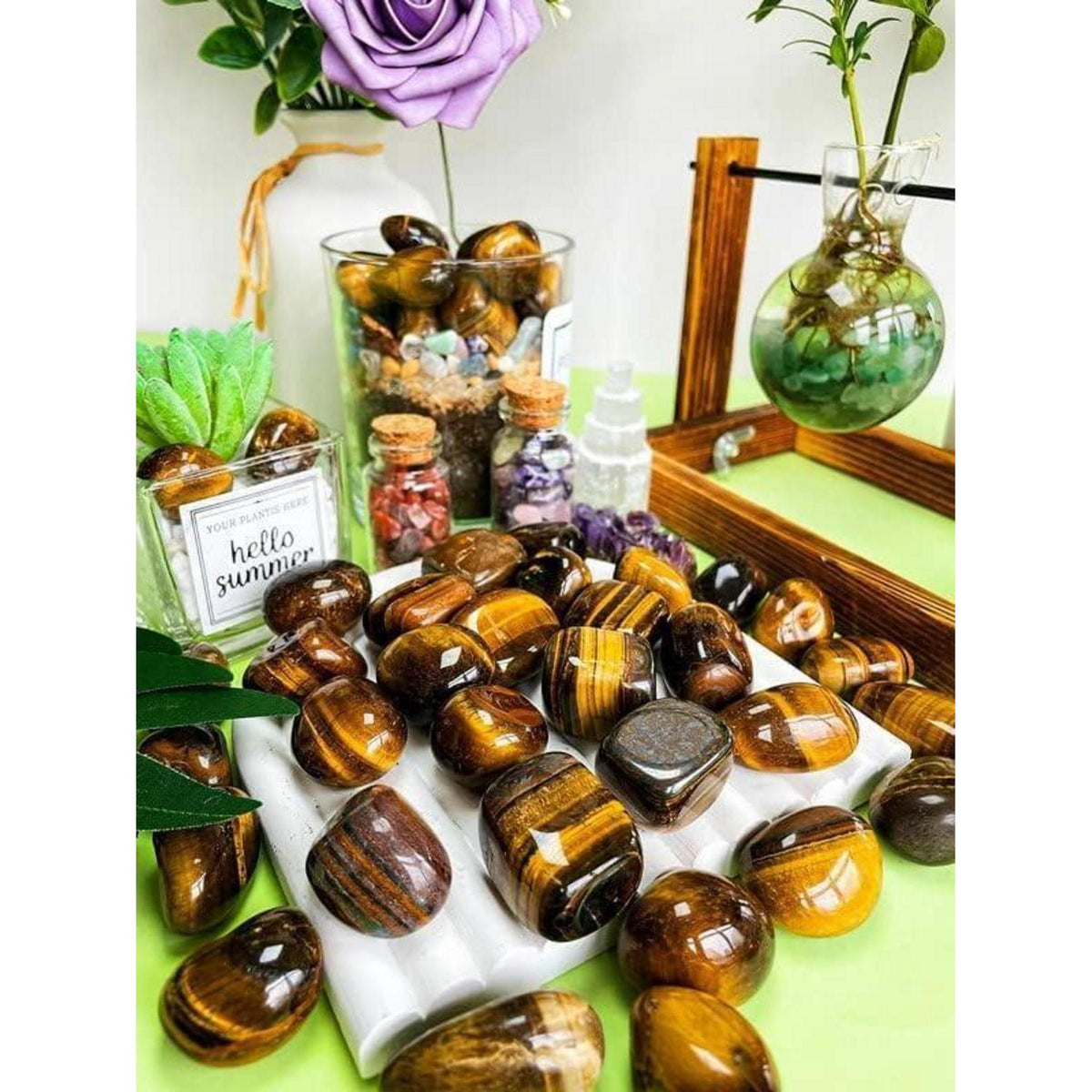 Tigerauge Kristalle 100g Trommelsteine für Heilung & Schmuck