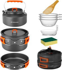 Camping Kochgeschirr Set 10-teilig für Outdoor Aktivitäten