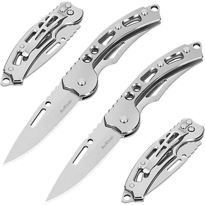 Günstiges Taschenmesser 4 stk Klein Klappmesser Mini Silber