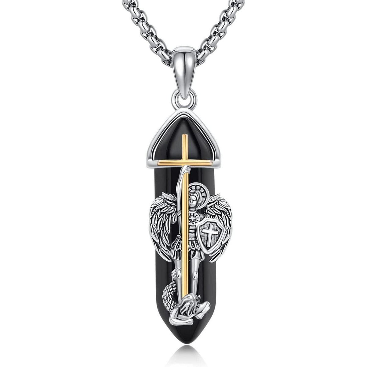 925 Sterlingsilber Halskette Heiliger Michael Schutzengel Amulett