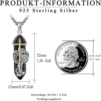 925 Sterlingsilber Halskette Heiliger Michael Schutzengel Amulett