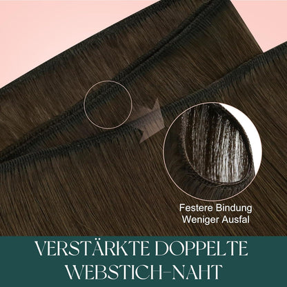 Echthaar Tressen Dunkelbraun-Aschblond 20 Zoll