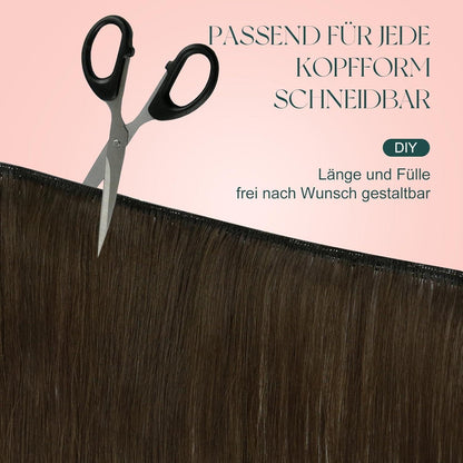 Echthaar Tressen Dunkelbraun-Aschblond 20 Zoll