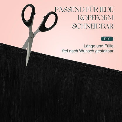 Echthaar Tressen 55 cm Schwarz – Zum Einnähen & Stylen