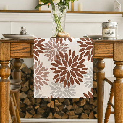 Tischläufer Blumen Braun Dahlie Herbst 40x140 cm