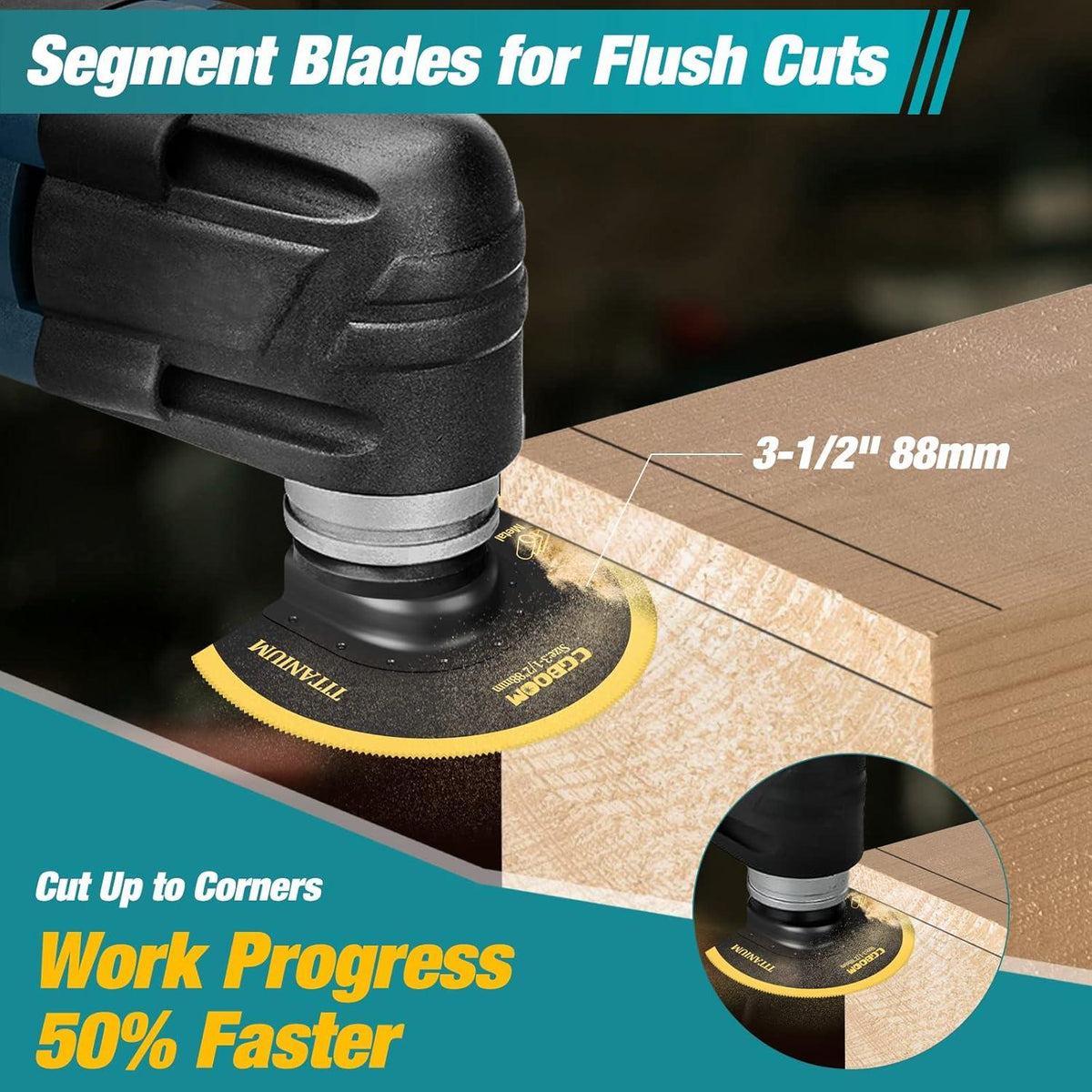 5tlg Oszillierendes Multitool Sägeblatt Set - Titanium - Kompatibel mit Fein Milwaukee Dewalt Makita