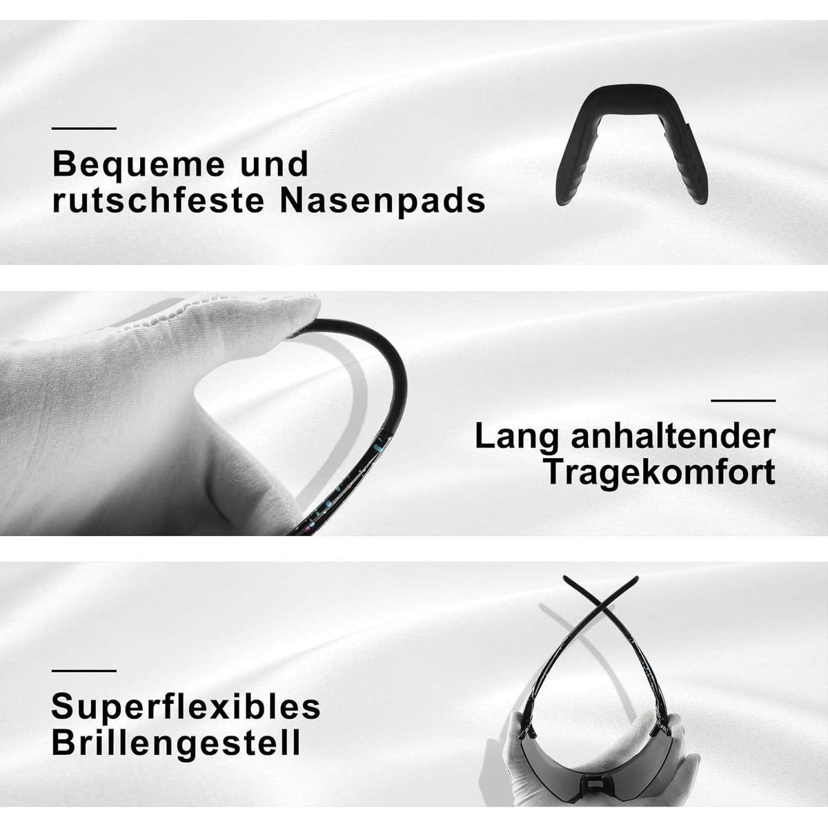 Sportbrille mit UV400 Schutz und Wechselgläsern